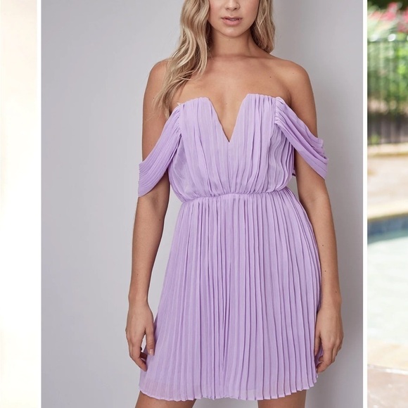 DO+BE Lavender Purple Pleated Strapless Dress - Picture 6 of 16